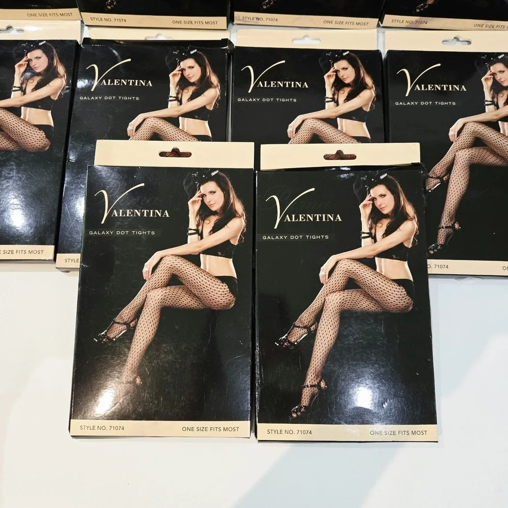 Valentina Sexy Mesh Stocking Net Galaxy Dot Tights Black 10 Packs #71074 New